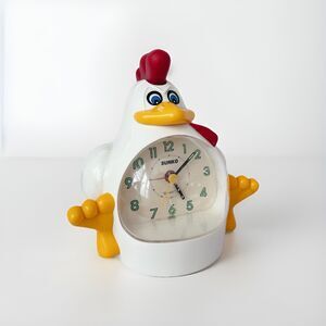 RARE Sunko Talking Rooster Clock BUENOS DIAS Animated Working 1980s Vintage
